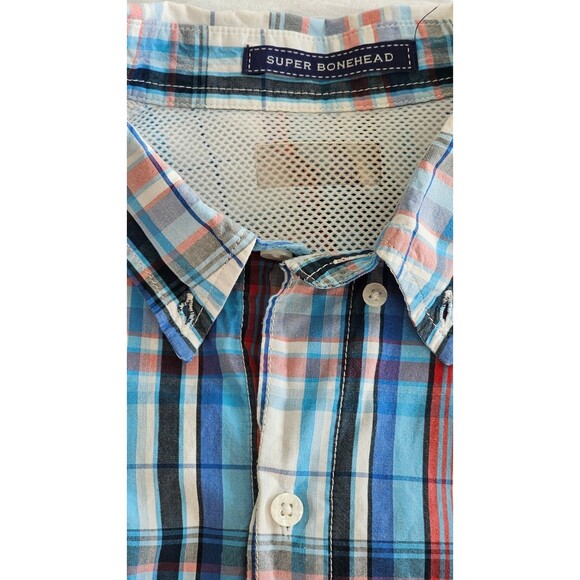 Columbia Men PFG Super Bonehead Multicolor Plaid Short Sleeve Camp Shirt Size XL - Picture 2 of 11